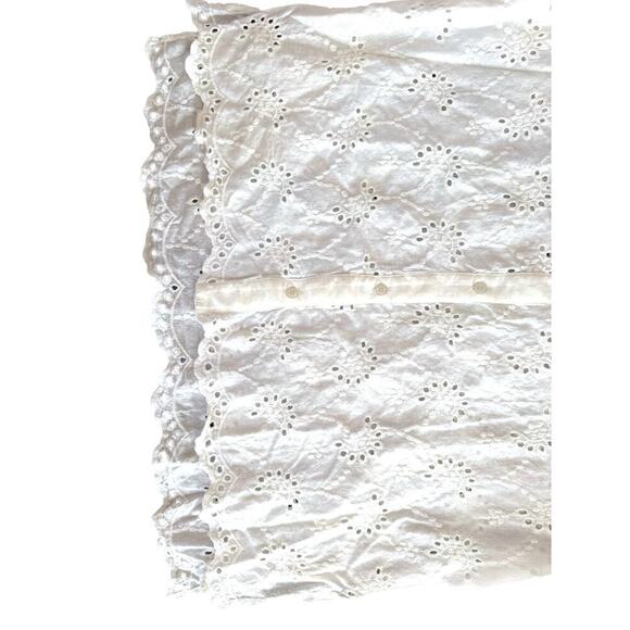 Adrianna Papell White Eyelet Button-Up Blouse Women’s XL - Picture 9 of 9